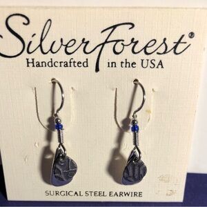 Silver Forest Blue and Silver Earrings